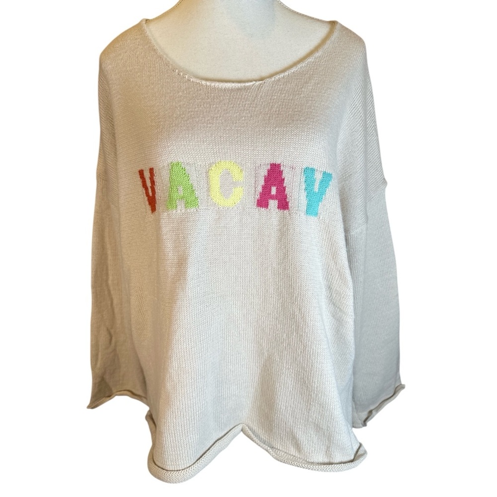 Miracle VACAY Sweater with Multicolor Letters - Picture 4 of 9